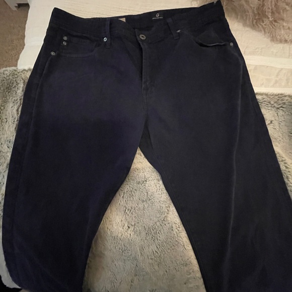 AG Men's Dark Blue straight fit twill pants